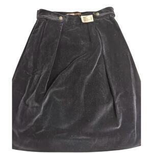 Lela Rose Velvet Navy Lined Skirt Dark Academia Bookish Vintage Size 6 Preppy